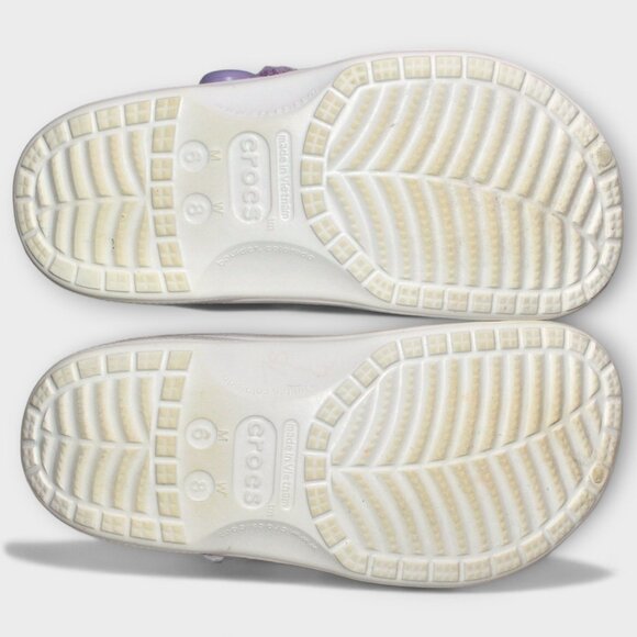 Crocs Unisex Baya lined fuzz strap clog white/lavender US Women's 8/Men's 6 - Picture 10 of 11